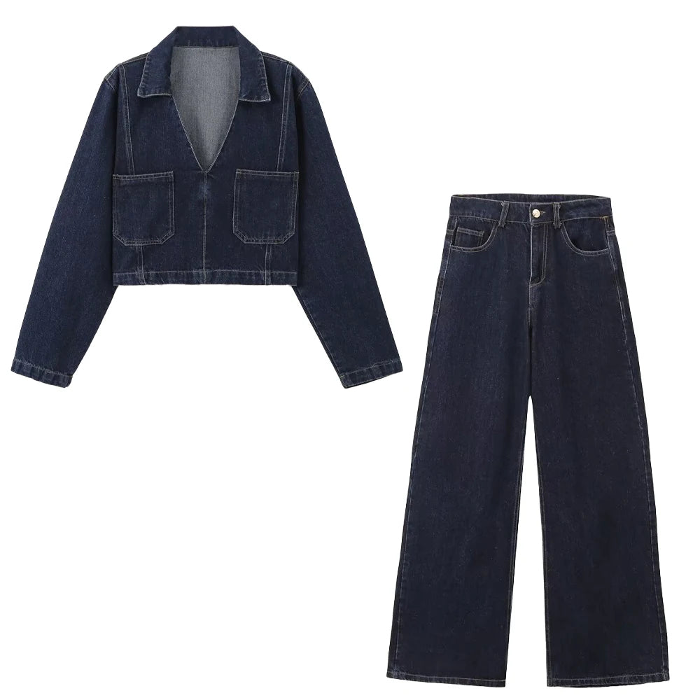 Modisches Denim-Set aus Jacke und Hose