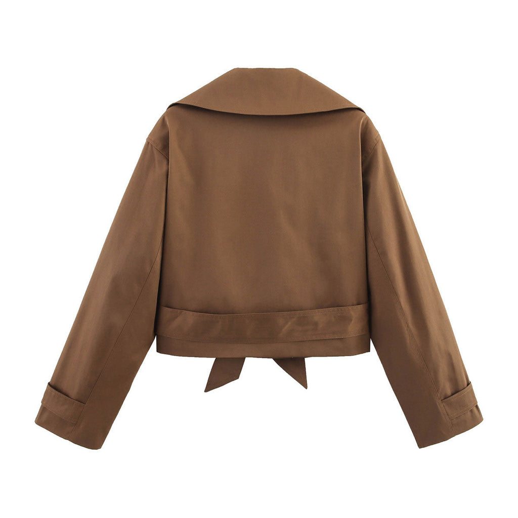 Cropped Trenchjacke mit Schleifendetail