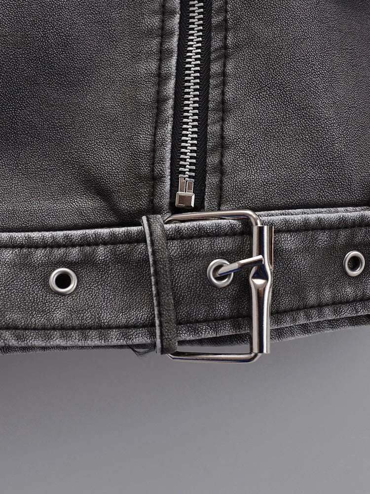 Denim Bikerjacke in Grau – Cool & Lässig