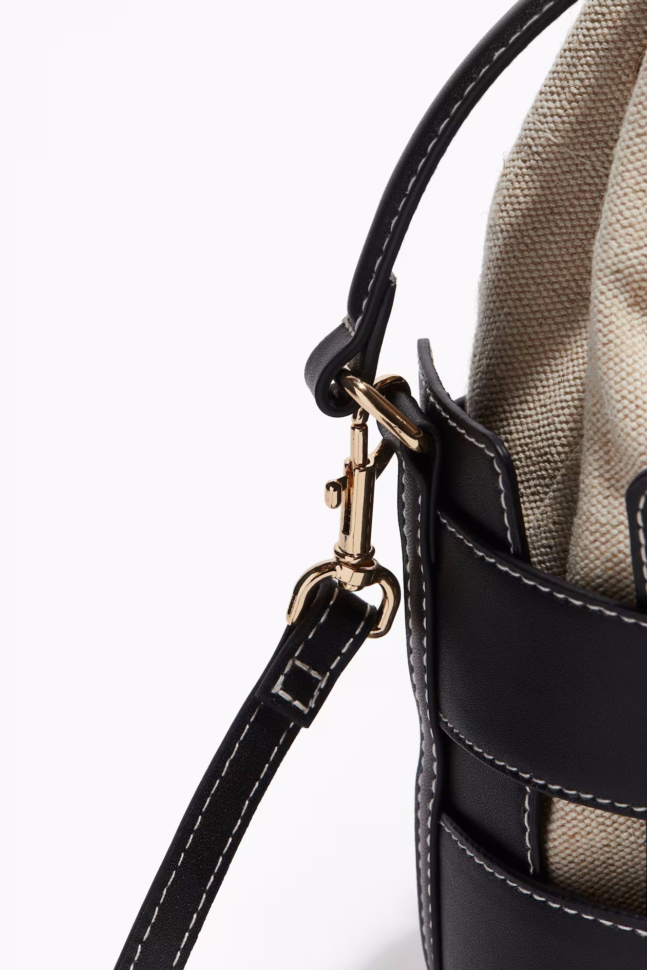 Canvas-Leder Bucket Bag „Clara“