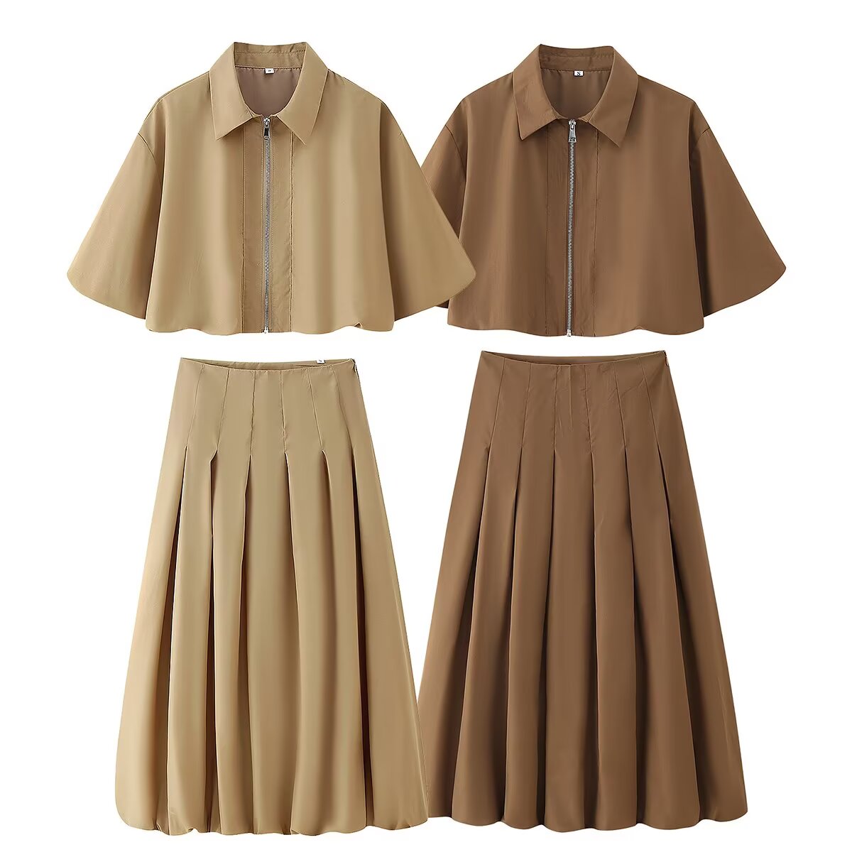 Elegance Duo – Zweiteiliges Faltenrock-Set