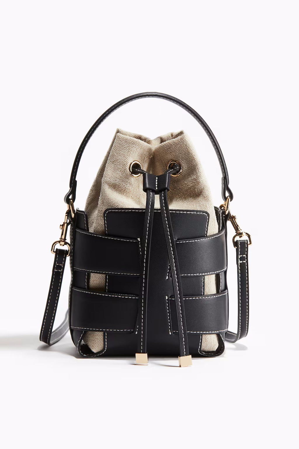 Canvas-Leder Bucket Bag „Clara“