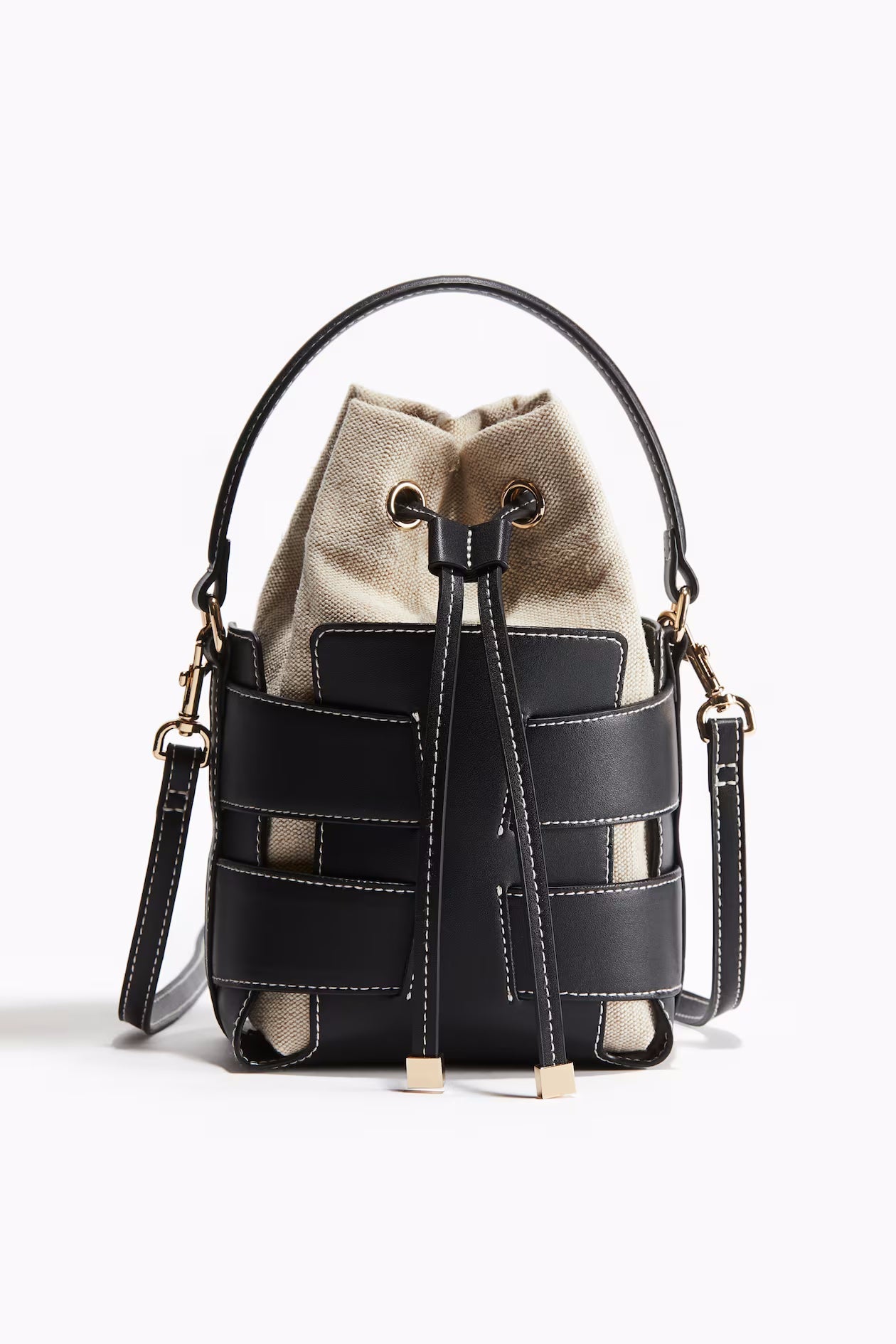 Canvas-Leder Bucket Bag „Clara“