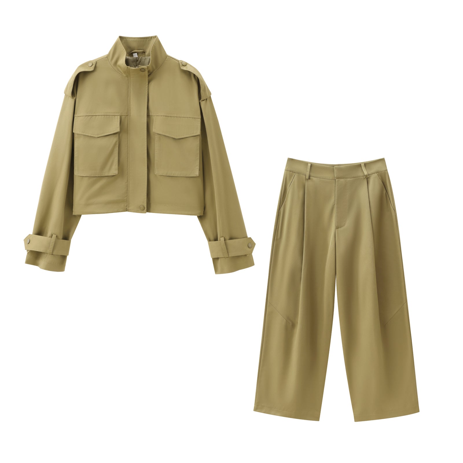 Utility Zweiteiler in Khaki – Modern & Stylisch