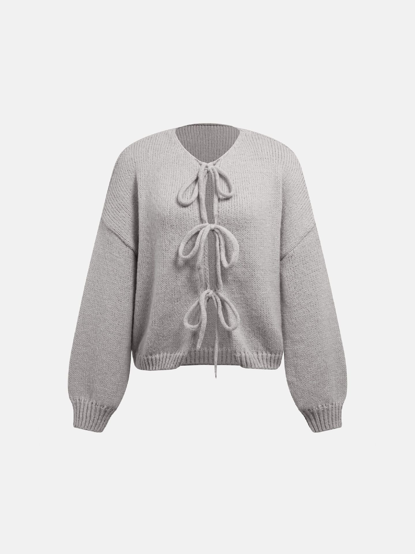 Bow Cozy Knit Cardigan