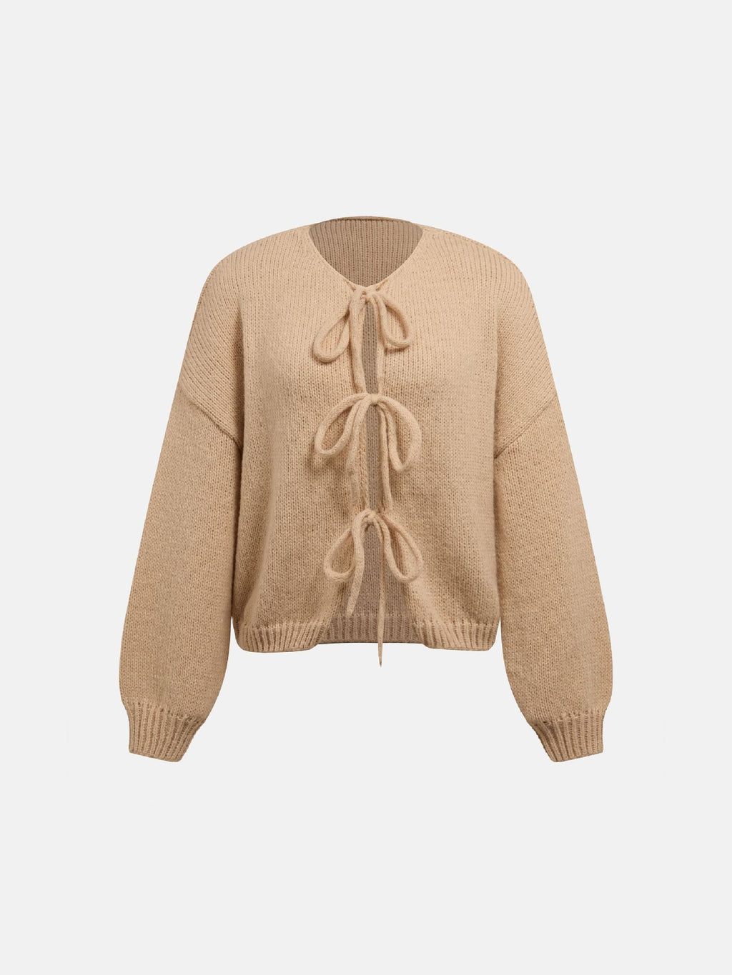 Bow Cozy Knit Cardigan