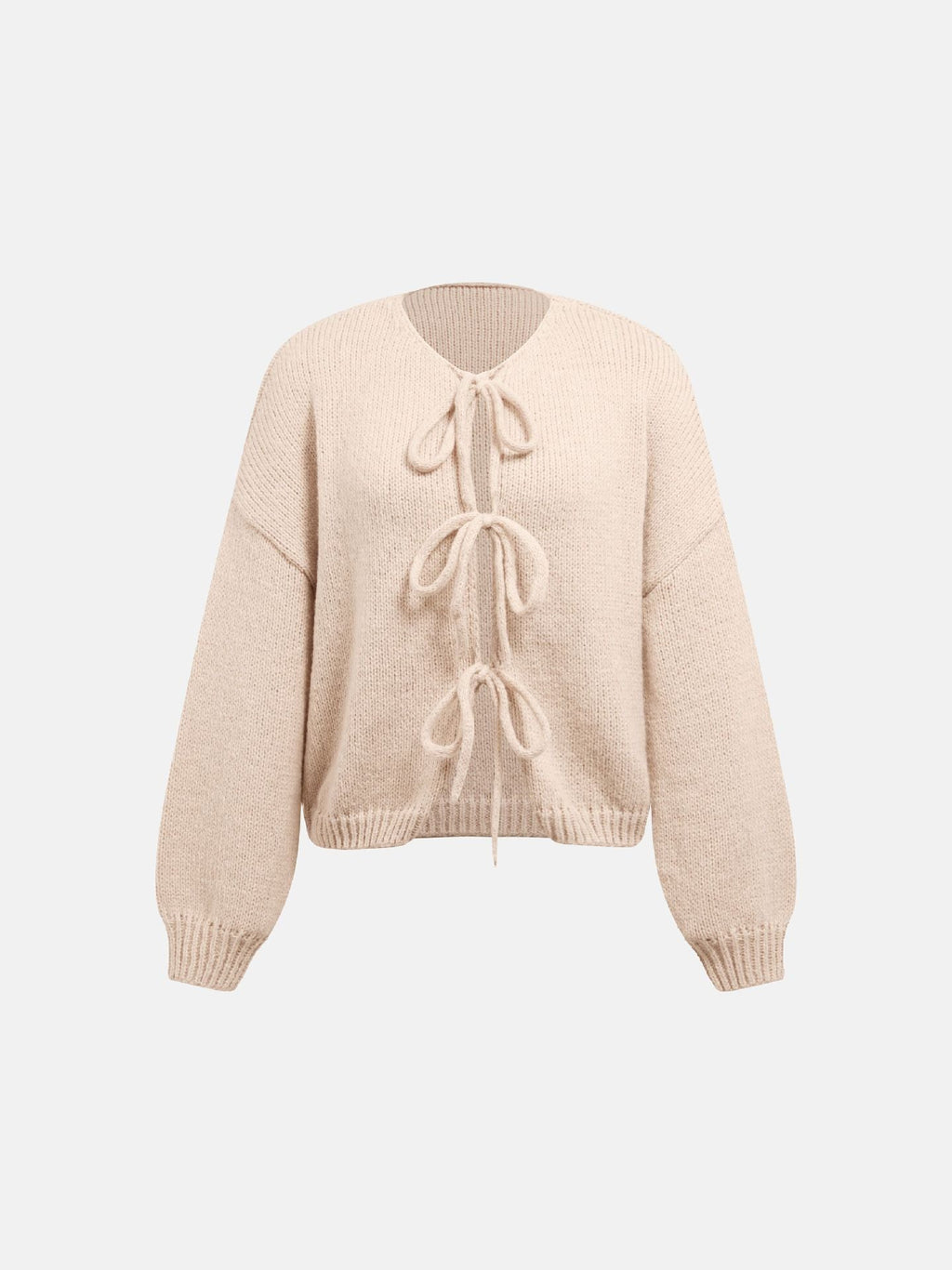 Bow Cozy Knit Cardigan