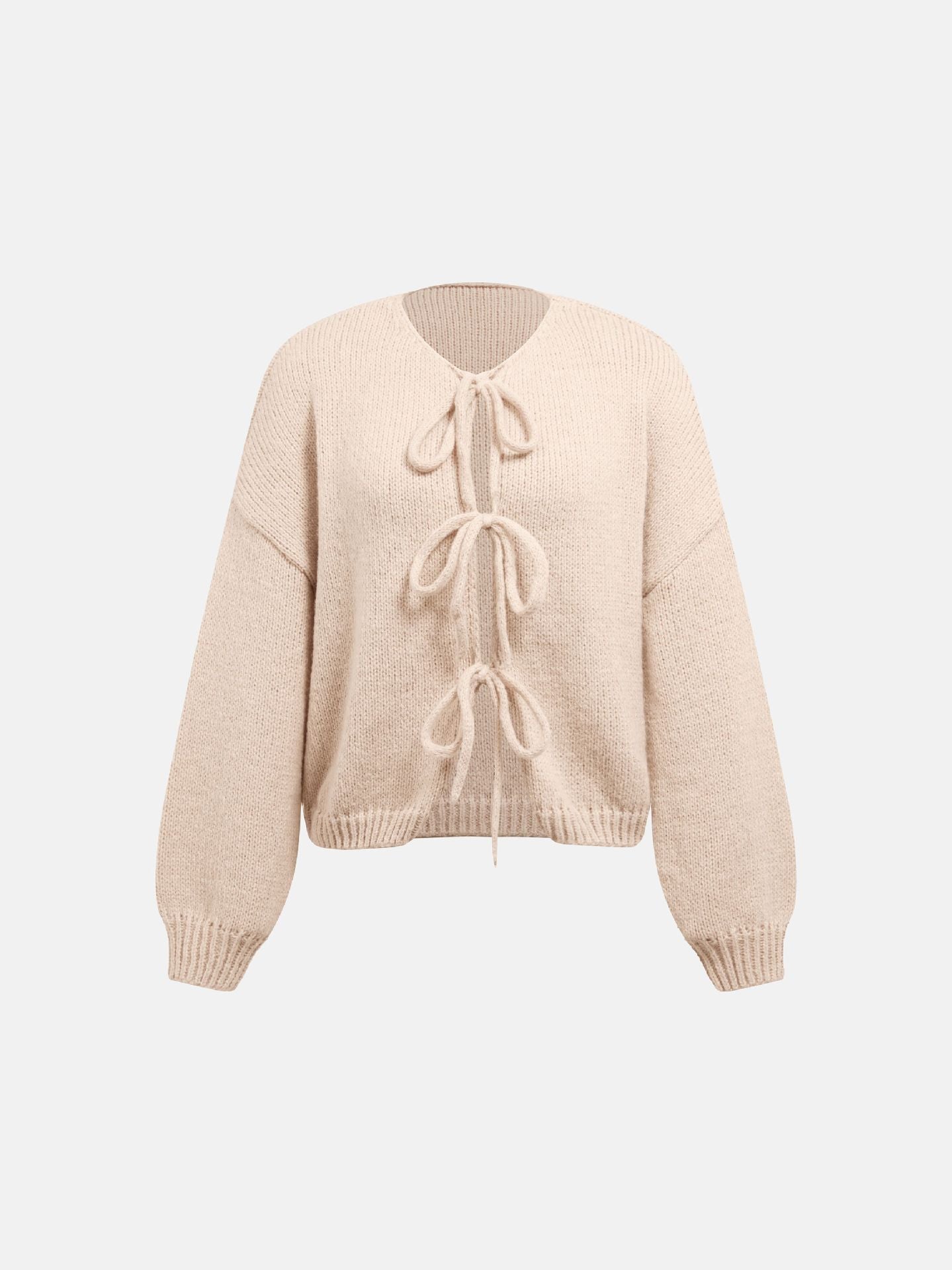 Bow Cozy Knit Cardigan
