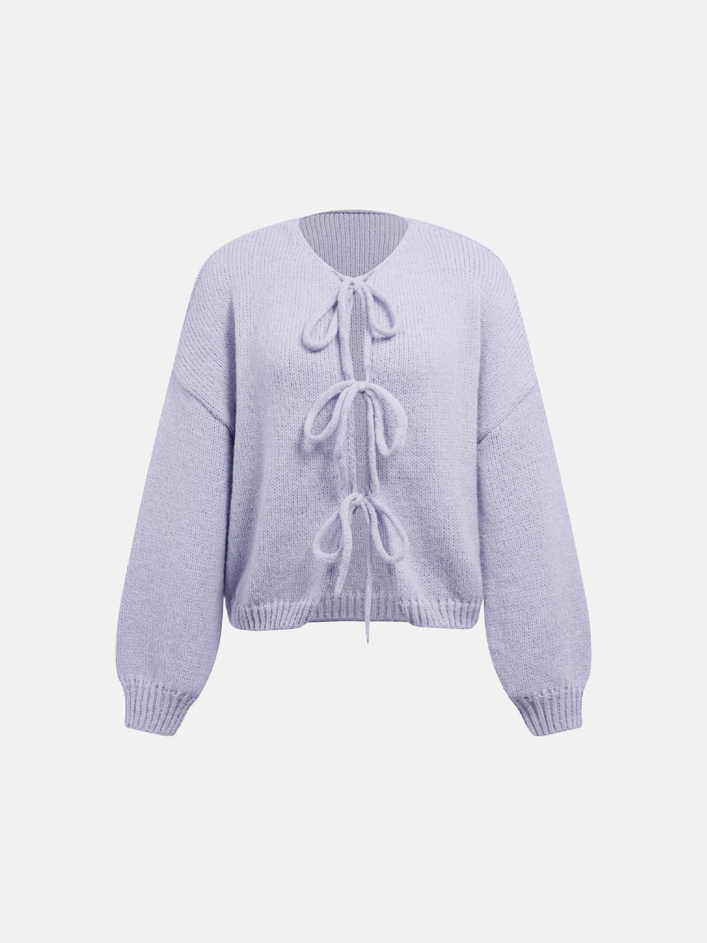 Bow Cozy Knit Cardigan