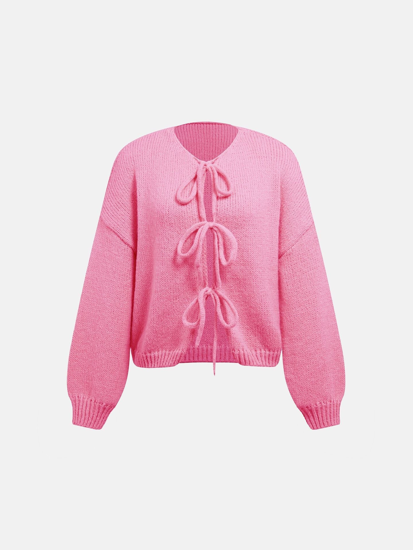 Bow Cozy Knit Cardigan