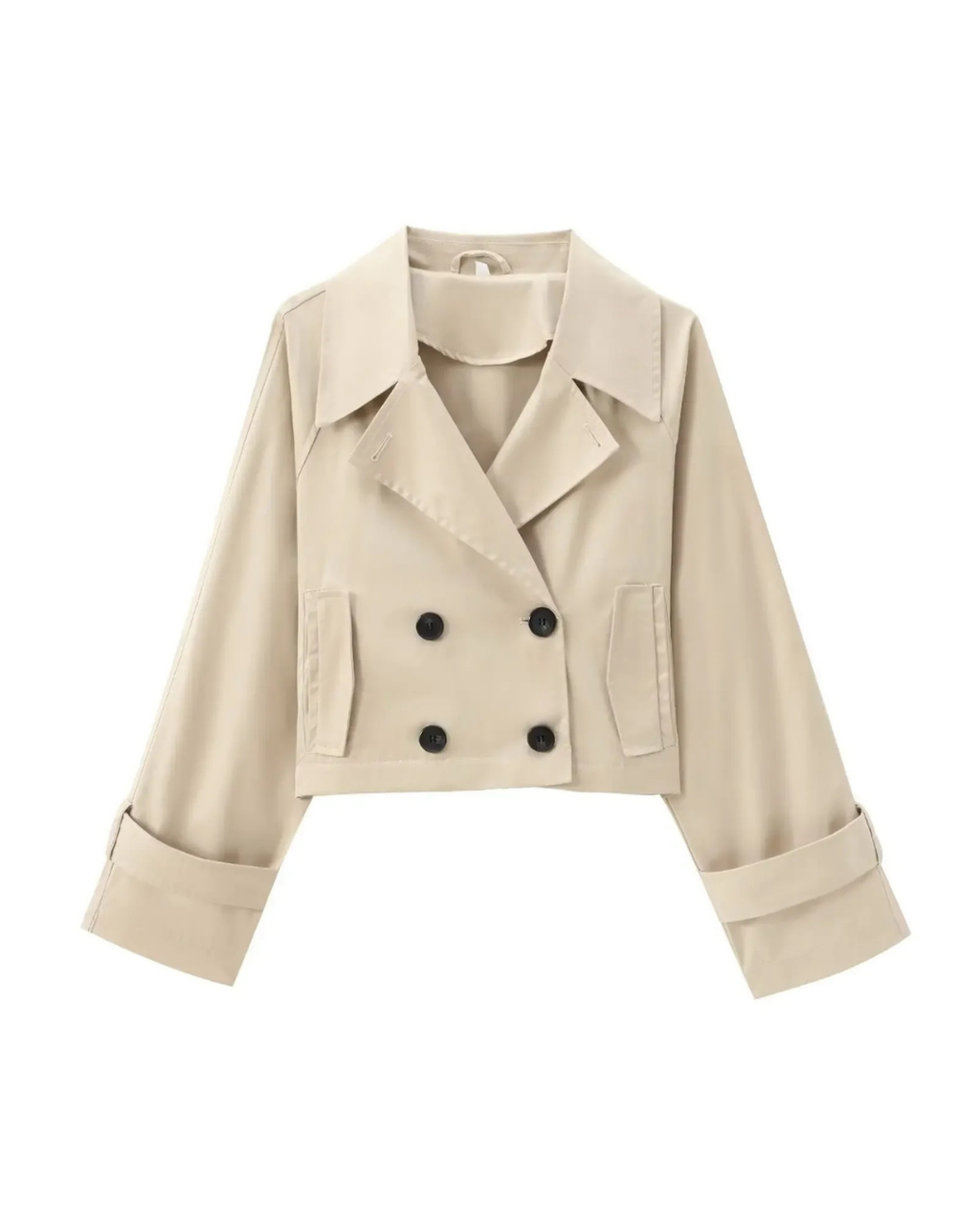 Cropped Trenchjacke mit Doppelknopfreihe
