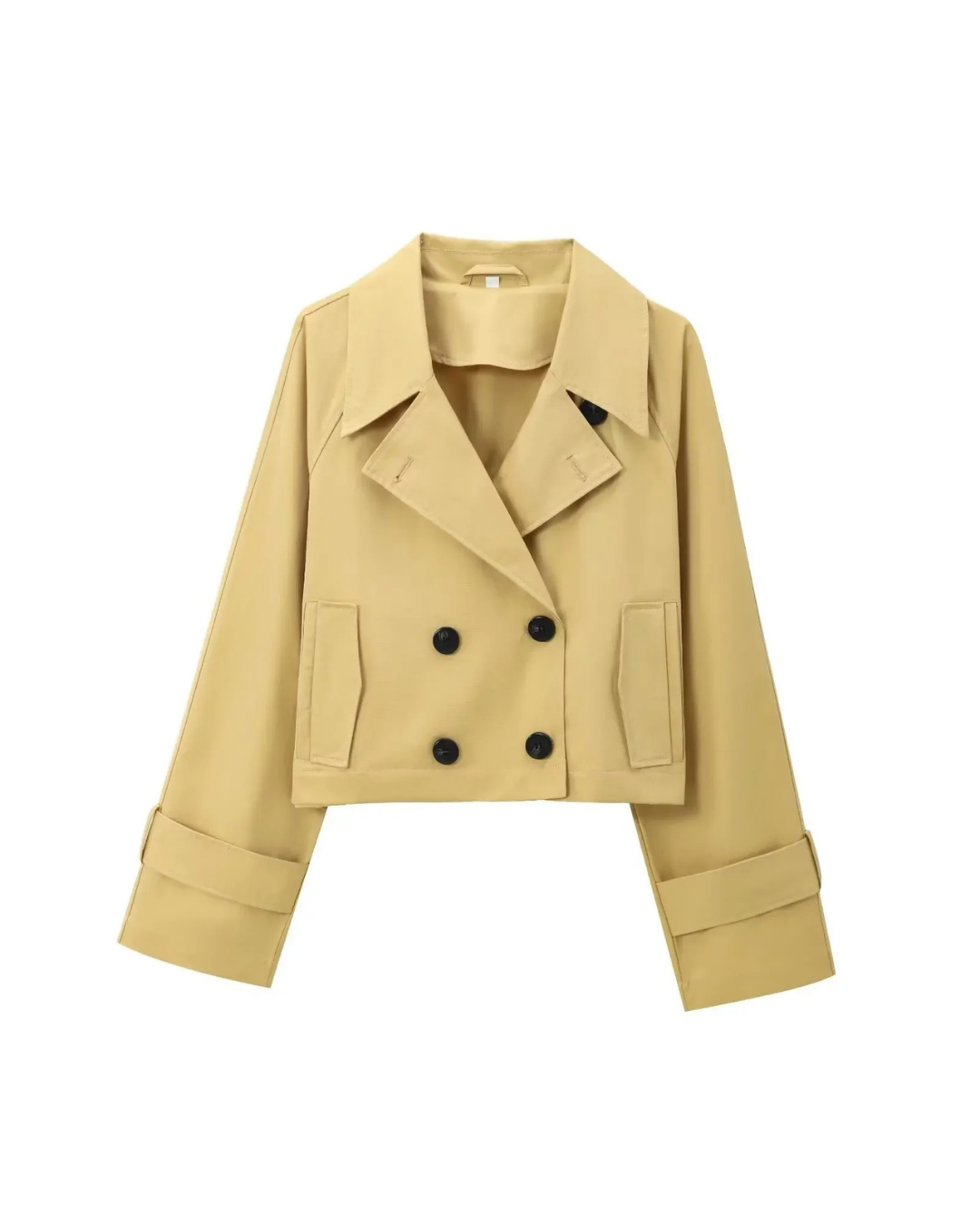 Cropped Trenchjacke mit Doppelknopfreihe