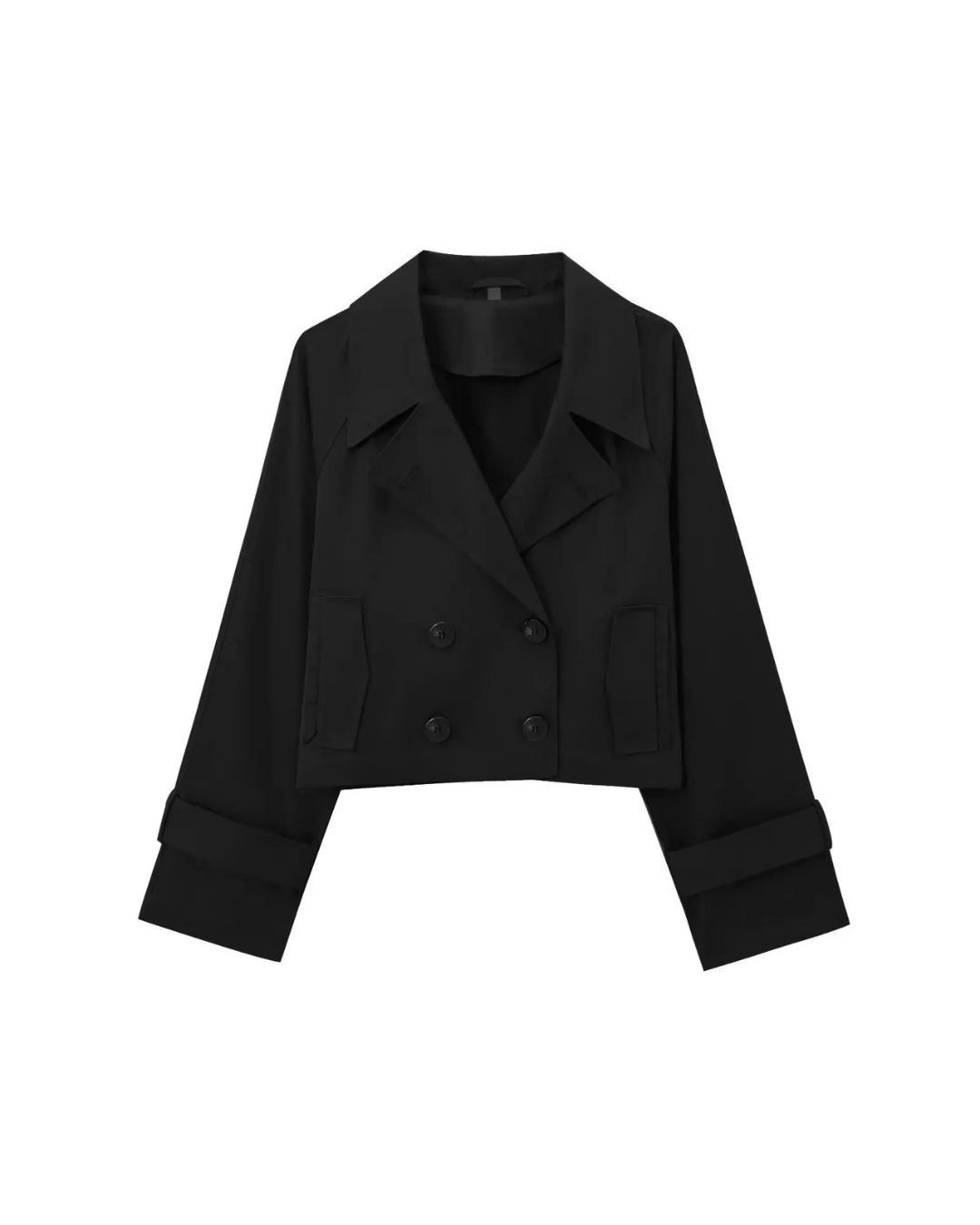 Cropped Trenchjacke mit Doppelknopfreihe