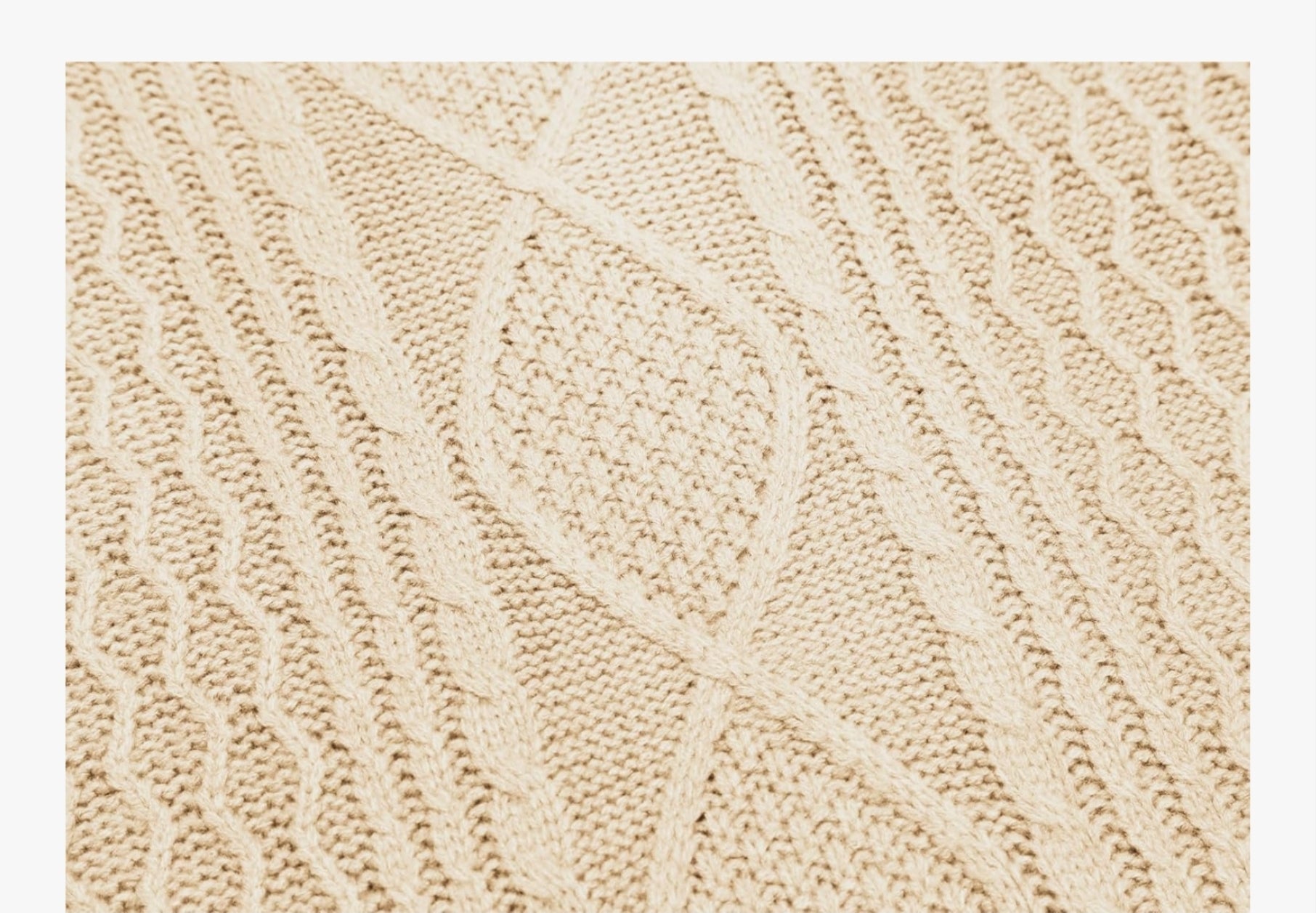Strickpullover in Zopfmuster – Beige Classic Knit