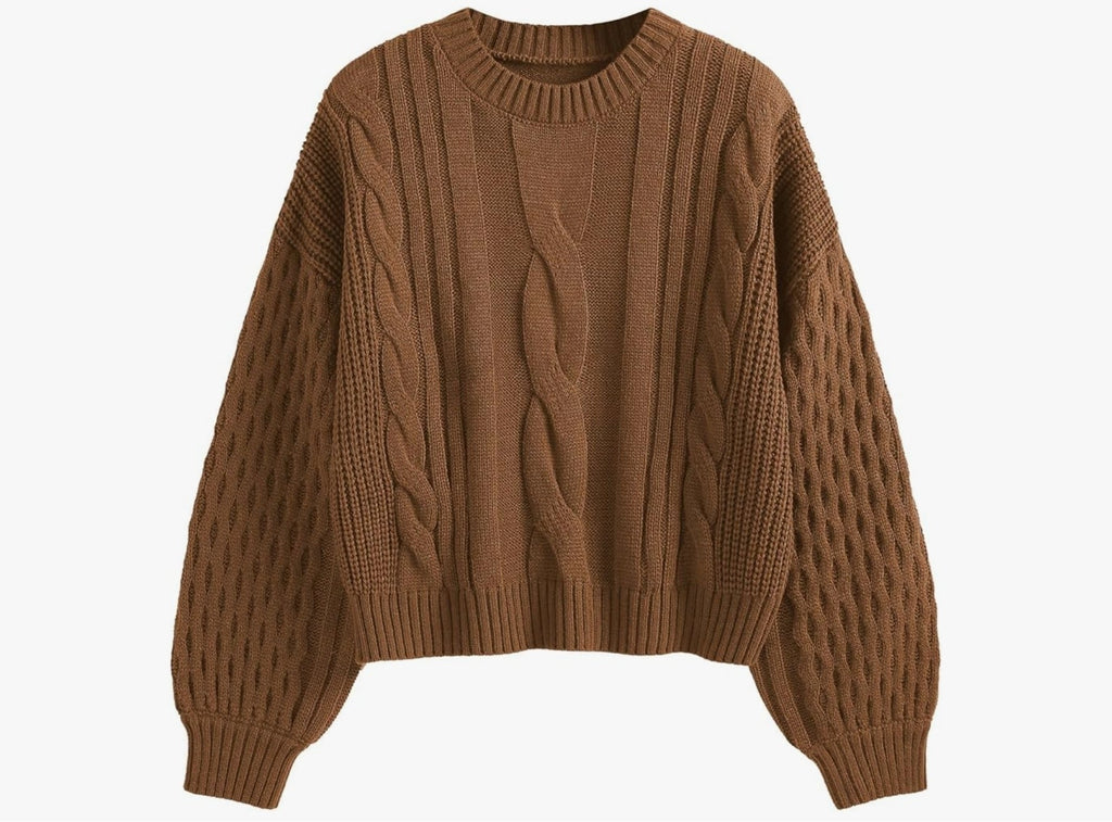 Zopfmuster-Strickpullover – Cozy Chic